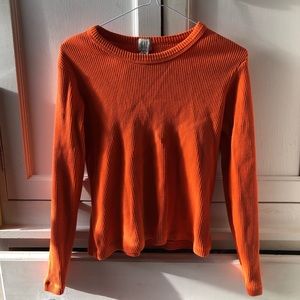 Gap orange long sleeve thick ribbed sweater top
